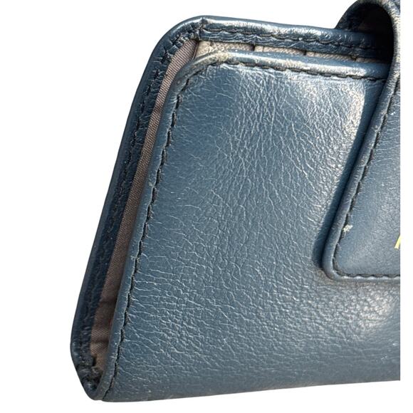 Fossil Madison Blue Dusk Leather 5.5" x 3.5" Multifunction Wallet - Picture 4 of 8